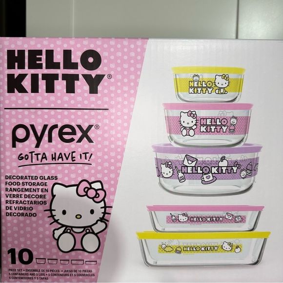 🖤 Pyrex | Hello Kitty Decorated Glass Food Storage - Picture 2 of 8